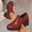 Red, variant on Eltusu Women Loafer Shoes, Round Toe Mid High Heels Block Heel No Slip Dress Shoes Red Size 5.5-9.5