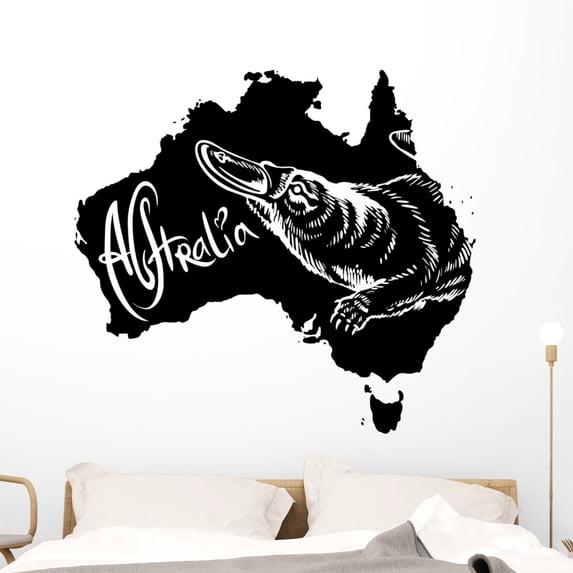 Platypus as Australian Symbol Wall Decal Wallmonkeys Peel and Stick Animal Graphics (48 in W x 44 in H) WM502945