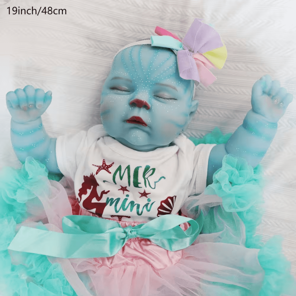Dayoff Kids Lifelike Reborn Baby Dolls - 20 Inch Blue Realistic Baby Doll With Clothes For Kids Age 3+(No Accessories)