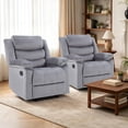 thumbnail image 3 of Bonzy Home Modern Comfort Reclining Chair Breathable Fabric Recliner Chairs, Gray, 3 of 10
