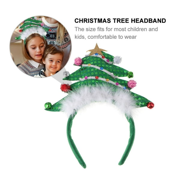 OULII Jingle Bell Headband Costume Accessory for Kids Green 1Pcs