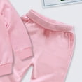 thumbnail image 4 of Ulanda Kids Sweatsuits Basic Cotton Crewneck Sweatshirt and Jogger Sweatpants Toddler Girls Boys 2 Piece Tracksuit for 0-13 Years (Pink, 18-24 Months), 4 of 4