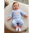 thumbnail image 4 of Cenuakty Baby Boy Christmas Romper Embroidery Long Sleeve Crew Neck Bodysuit, 4 of 9