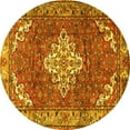 thumbnail image 1 of Ahgly Company Machine Washable Indoor Round Persian Yellow Traditional Area Rugs, 4' Round, 1 of 4