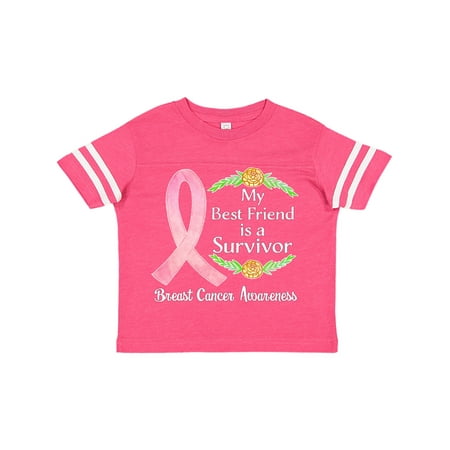 

Inktastic My Best Friend is a Survivor Breast Cancer Awareness Gift Toddler Boy or Toddler Girl T-Shirt