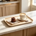 thumbnail image 5 of JHyouerji Imitation Wood Grain Plastic Serving Tray 17x12in Anti Slip Raised Feet Fruit Snack Storage Platter Stackable Kitchen Dinner Tray, 5 of 7