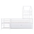 thumbnail image 5 of Cama casita para niños con escalera y cajones, incluye somier, cama alta de madera maciza con protección contra caídas 160x80cm blanca (sin colchón) esquí esquí Gafas de esquí, 5 of 5