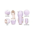 thumbnail image 3 of Allegra K Platform Bow T Strap Chunky Hesl Pumps for Women Purple 7, 3 of 5