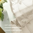 thumbnail image 5 of XWZO Sheer Curtains Set of 2, Rod Pocket Light Filtering Window Curtains with Lace Floral Design, Voile Semi Sheer Drapes for Kitchen Living Room, Beige, 30 x 36 Inch, 5 of 9