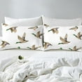 thumbnail image 4 of Mallard Duck Bed Sheet Set Hunting and Fishing Fitted Sheet Wild Animal Bedding Set Wildlife White Bed Cover Queen Size with 2 Pillow Case, 4 of 5