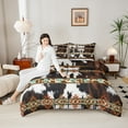 thumbnail image 4 of Castle Fairy Cow Print Bohemian Aztec Reversible 2-Piece Comforter Set for Teens Men Women, Twin Size, 4 of 7