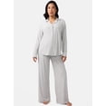 thumbnail image 2 of Ingrid & Isabel For Every Belly Women's Maternity Long Sleeve Button Down Shirt & Open Leg Pajama Set, Sizes S-XXXL, 2 of 12