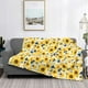 thumbnail image 2 of Fotbe Navy Blue Leaf Sunflower Manta de Franela con Estampado, Manta Ultrasuave para Cama, Sofá, Auto, Hipoalergénica y Antibolitas-80"x60", 2 of 6