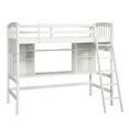 thumbnail image 5 of Kumix Loft Bed Twin Size with Desk, Wood Loft Bed with Storage Shelves, Full Length Guardrail and Inclined Ladder for Teens Adults, Space-Saving Loft Bed for Bedroom, Noise-Free, White, 5 of 7