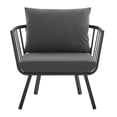 thumbnail image 5 of Modway Riverside Outdoor Patio Aluminum Armchair in Gray/Charcoal, 5 of 7