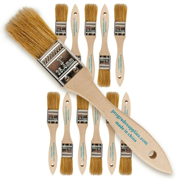 Vermeer Chip Paint Brushes - 12-Pack - 1" Chip Brushes for Paints, Stains, Varnishes, Glues, & Gesso