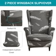 thumbnail image 3 of TOPCHANCES 2-Piece Wingback Chair Cover, Stretch Armchair Slipcover Wing Chair Sofa Covers, Gray Feather, 3 of 7