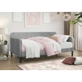 thumbnail image 2 of Home Design Savannah Twin Daybed with Velvet Upholstery, Clean Lines, Slim Wooden Feet, Modern Stylish Seating and Sleeping Solution, Silver Gray, 2 of 5