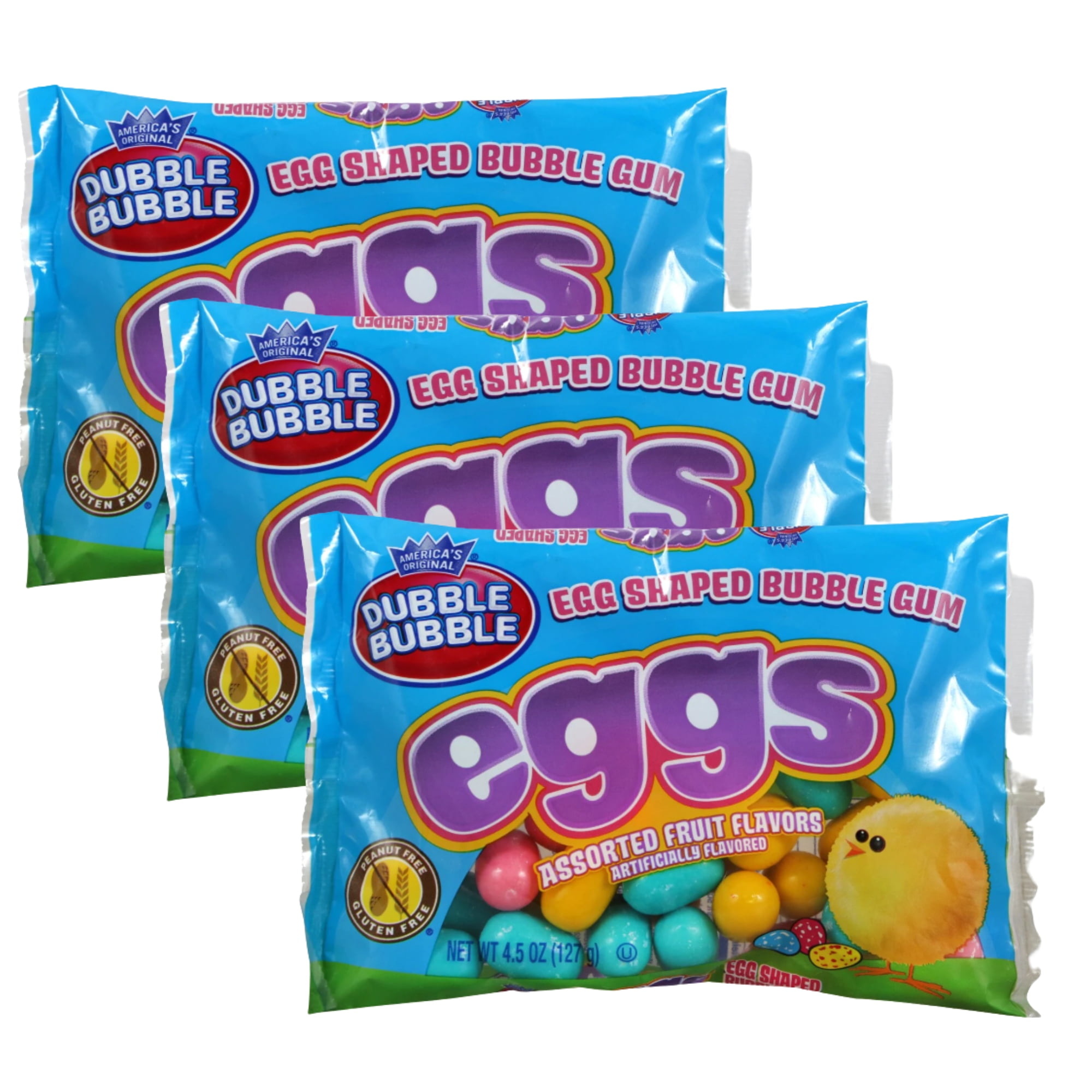 Dubble Bubble Egg Shaped Bubble Gum, Assorted Fruity Flavor Candy for