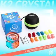 Magicyoyo K2 Crystal Yoyo - Professional Responsive Yo-yo for Kids Beginners + Extra Unresponsive Bearing + 12 Strings ( Blue Orange)