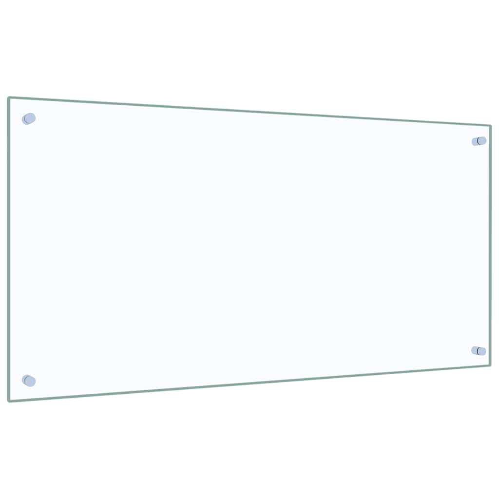 vidaXL Black Tempered Glass Kitchen Backsplash Tile 39.4"x19.7" Heat-Resistant