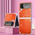 thumbnail image 1 of for Samsung Galaxy Z Flip 4 Cute Case, Luxury Laser Glitter for Women Girls Slim Shockproof Clear TPU Bumper & Hard PC Back Cover for Samsung Galaxy Z Flip 4 5G,Orange, 1 of 1