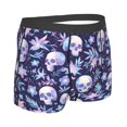 thumbnail image 2 of KLL Skull flower white blue Men's Cotton Boxer Briefs Underwear-Small, 2 of 8