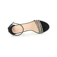 thumbnail image 4 of BLISSFUL STEP Sandales à Talons Aiguilles pour Femmes à Bout Rond avec Bride à la Cheville Ornée de Strass Noires (Taille 6), 4 of 6