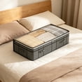 thumbnail image 5 of huayou Oversized Under Bed Storage Box, Clear View Top Multi Handles Extra Large Capacity Organizer, for 125L Thick Winter Bedding, Oversized Garments, 5 of 6