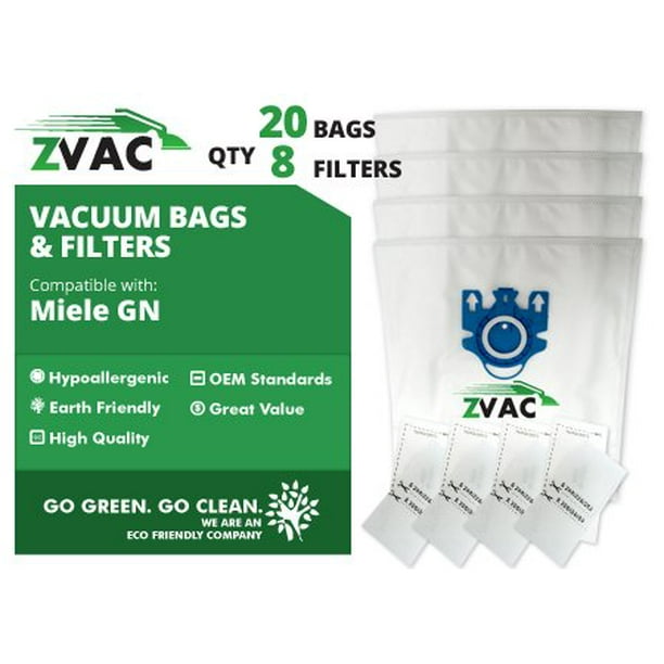 20 Pack ZVac Miele GN & G/N Vacuum Cleaner Bags Fits Miele S227/S240