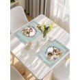 thumbnail image 5 of Easter Bunny Placemats Set of 4, Spring Easter Eggs Chick Floral Teal Wood Placemats for Dining Table, Place Mats for Kitchen Tabletop, Waterproof Wipeable Dining Table Mats Set, 5 of 9