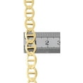 thumbnail image 4 of Real 10K Yellow Gold Solid Flat Mariner Chain 9mm Necklace Plain 30 Inches, 4 of 6