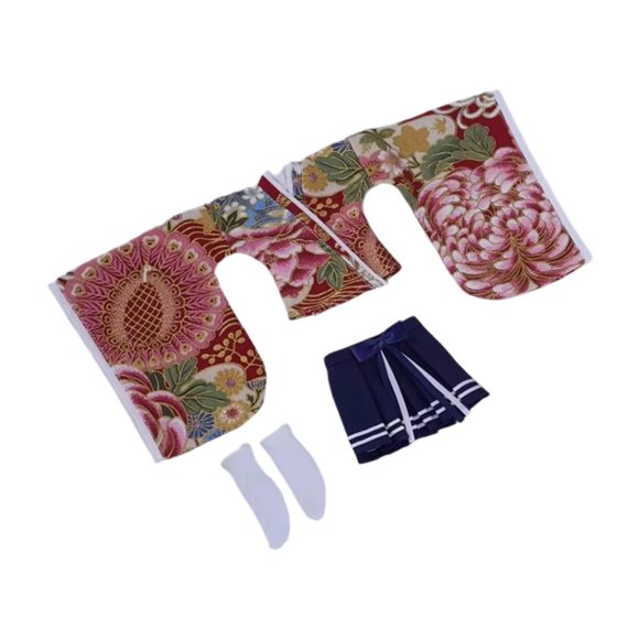 Ropa femenina a escala 1/6, blusa y falda de kimono tradicional para muñecas coleccionables Estilo C