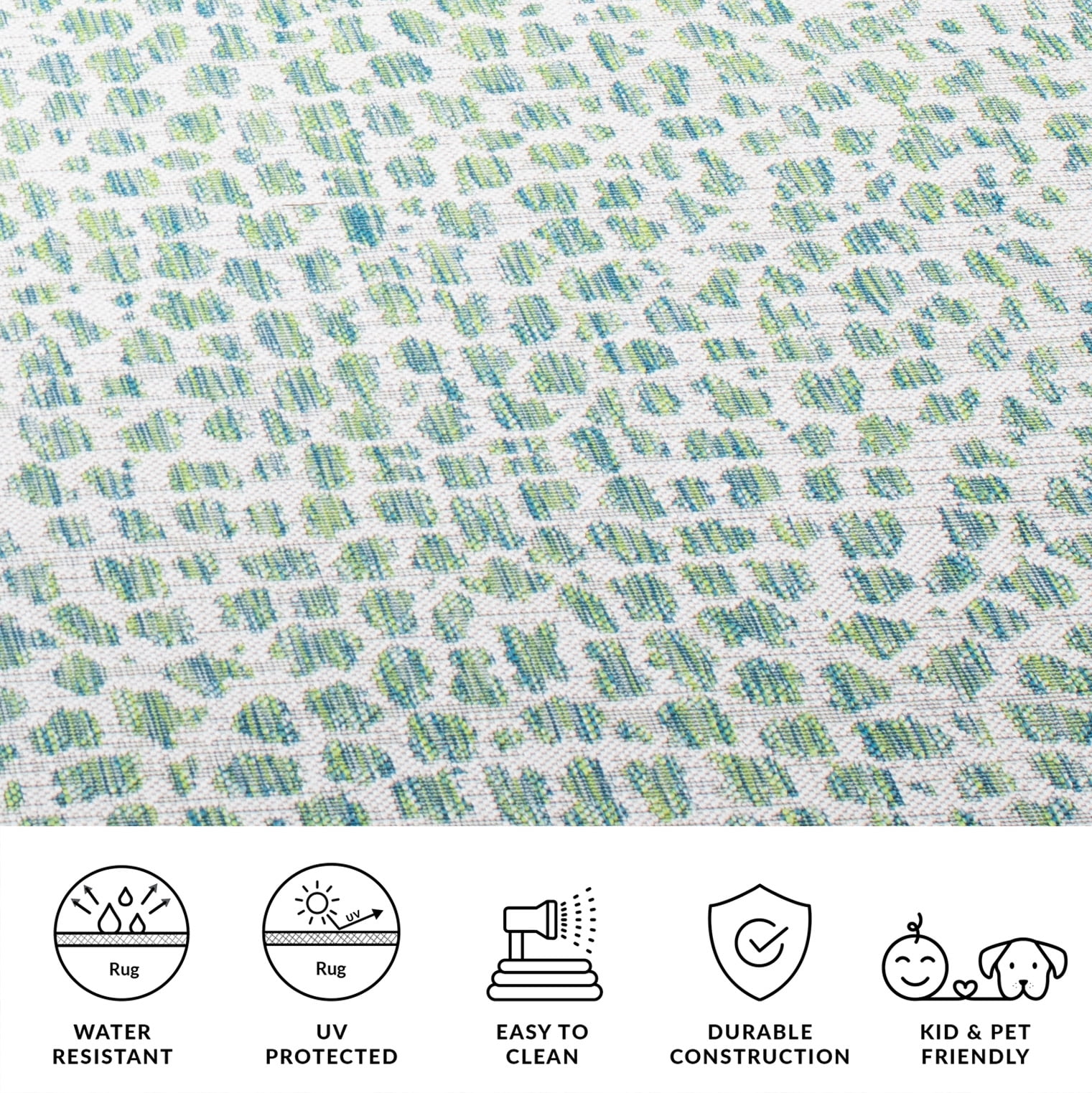 Safavieh Courtyard Karina Animal Indoor/Outdoor Area Rug, Ivory/Green, 6'7" x 6'7" Square