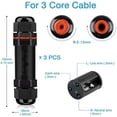 thumbnail image 2 of Conectores de cable a prueba de agua, caja de conexiones impermeable para exteriores IP68, paquete de 3 conexiones eléctricas a prueba de agua, conector eléctrico a prueba de agua de 3 cables para, 2 of 5
