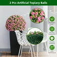 thumbnail image 2 of Towallmark 2 PCS 17.7'' Artificial Topiary Balls UV Protected, Flower Topiary Balls Decorative Balls for Indoor Outdoor Decor, Wedding Decoration, Pink Rose, 2 of 7