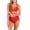 Red, variant on BONIXOOM Two Piece Swimsuit For Women Tankini None Solid Bikinis Bikini Summer Swimwears on Clearance Hot Pink Size 8