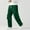 Green(New), variant on Men's Fashion Solid Color Elastic Waist Drawstring Pants with Snap Button Cuff Slits and Multiple Pockets