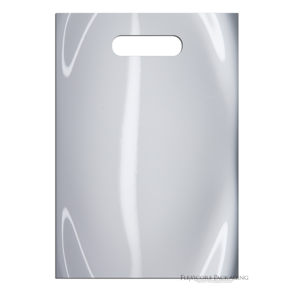 White Plastic Bags With Handles, 9"x12", 1000ct