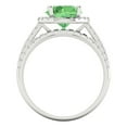 thumbnail image 4 of Clara Pucci 18K White Gold Round Cut 2Ct Simulated Green Diamond Engagement Ring + Matching Band - Luxury Box Included, 4 of 7