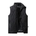 thumbnail image 2 of BiZtdJrK Warm Vest for Men Big and Tall Sleeveless Puffer Jacket Full Zip Outdoor Winter Cotton Vests with Zipper Pockets Black XXXXXL, 2 of 4