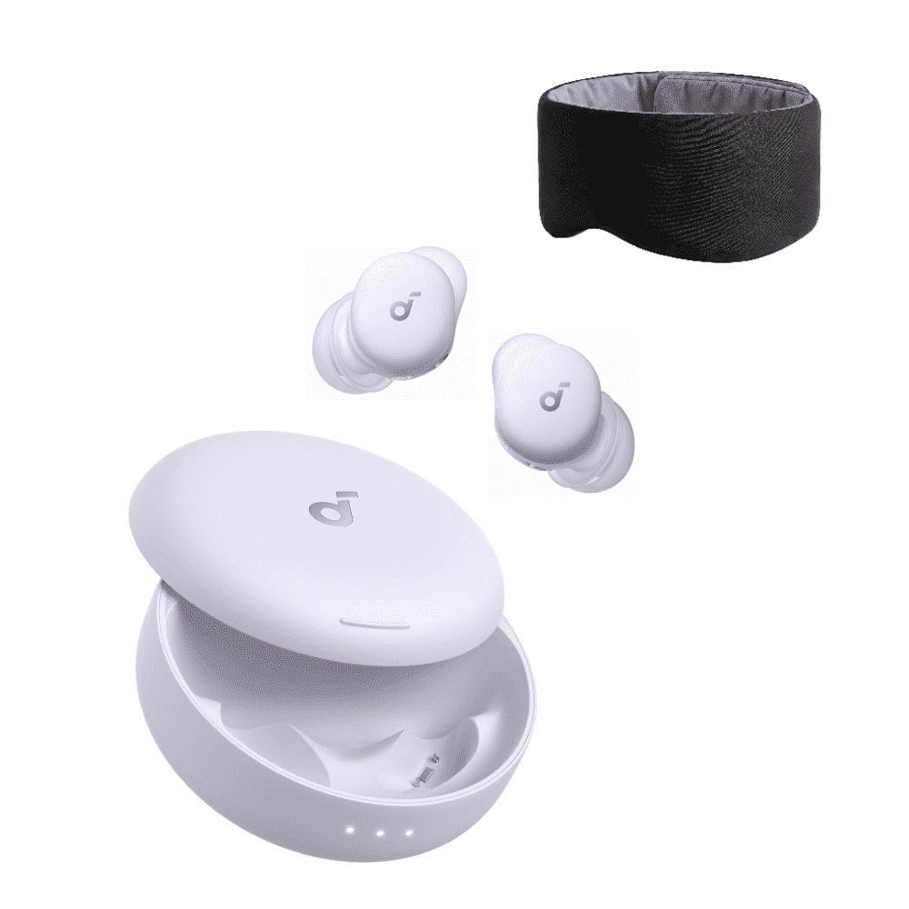 Soundcore Sleep A30 Special by Anker Sleep Earbuds with Eyemask, Smart Active Noise Cancelling Sleep Headphones, Adaptive Snore-Masking System, Ultra-Comfort for Side Sleepers, 47H Playtime