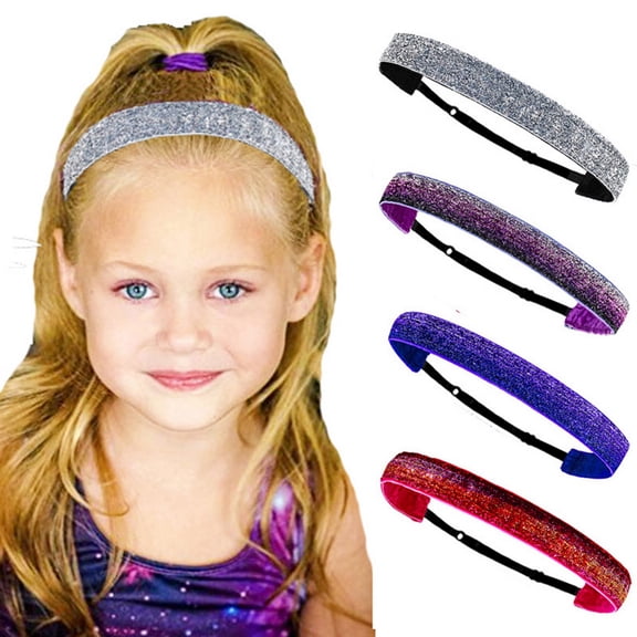 Callipe Fashion Kids Glitter Non Slip Stretch Hairband Sports Headband Hair Accessory