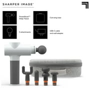 Sharper Image® Powerboost® Deep Tissue Percussion Massager Full Body Massage Gun, with 5 Interchangeable Attachments, White