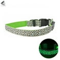 thumbnail image 2 of PULLIMORE LED Dog Collar Leopard Rechargeable Glowing Flash Night Safety Walking Pet Collars (L, Green), 2 of 7