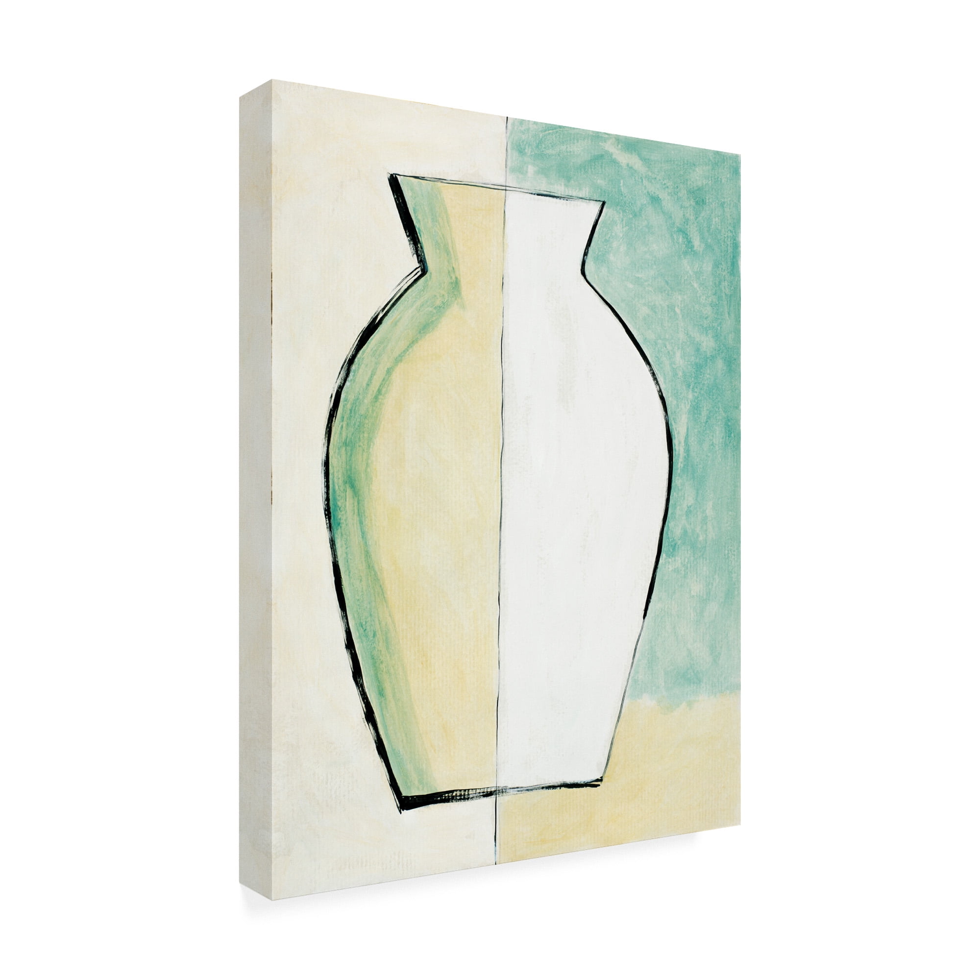 Trademark Fine Art 'White And Yellow Vase' Canvas Art by Pablo Esteban
