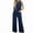 Blue Suit, variant on Women's Two Piece Denim Suits Sleeveless Vest Wide Leg Jeans