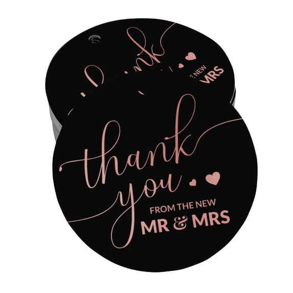 Inkdotpot Pack Of 50 Thank You From The New Wedding Favor Paper Tags Craft Real Rose Gold Foil Hang Tags