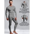 thumbnail image 3 of Mossy Oak Men's Slim Fit Moisture-Wicking Thermal Base Layer Set, Grey Melange, Size L, 2-Piece, 3 of 7