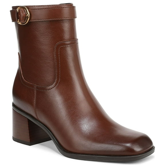 Naturalizer Women's Icy Ankle Boot Rich Cognac Brown Leather 8W